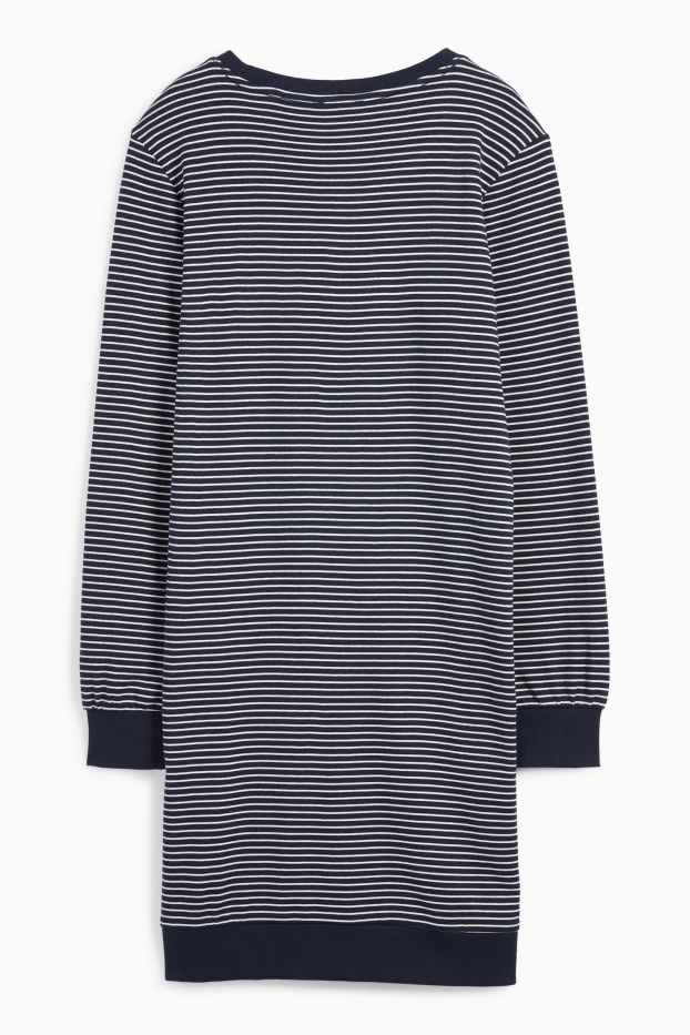 Femmes - Chemise de nuit - à rayures - bleu foncé