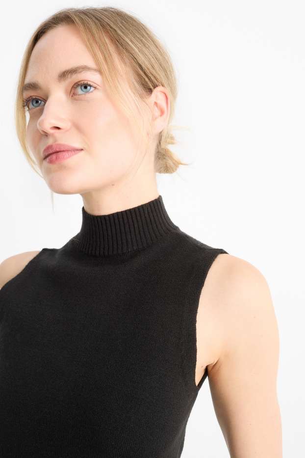 Donna - Set - top in maglia e bolero - 2 pezzi - nero