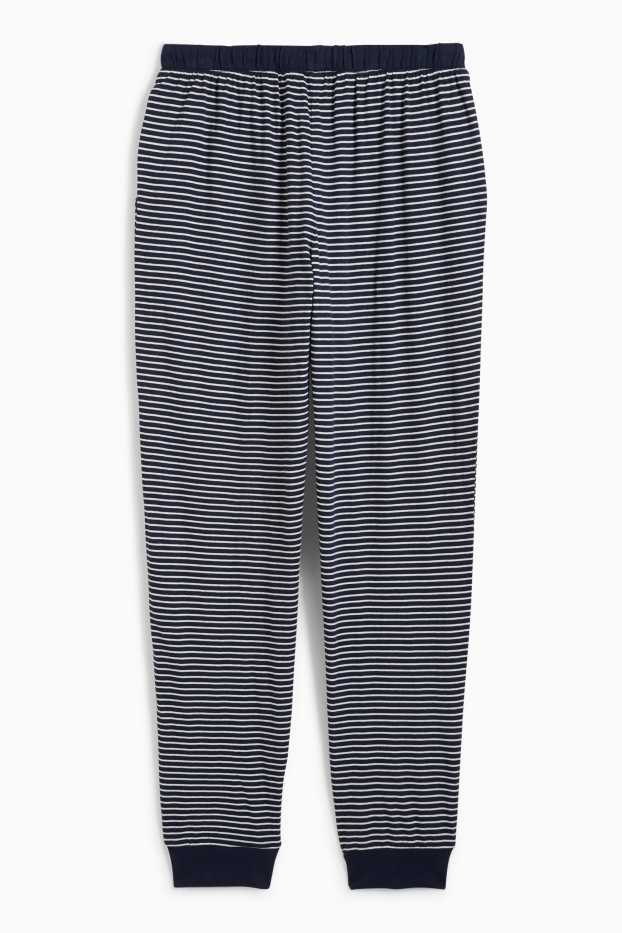 Mujer - Pantalón de pijama - de rayas - azul oscuro