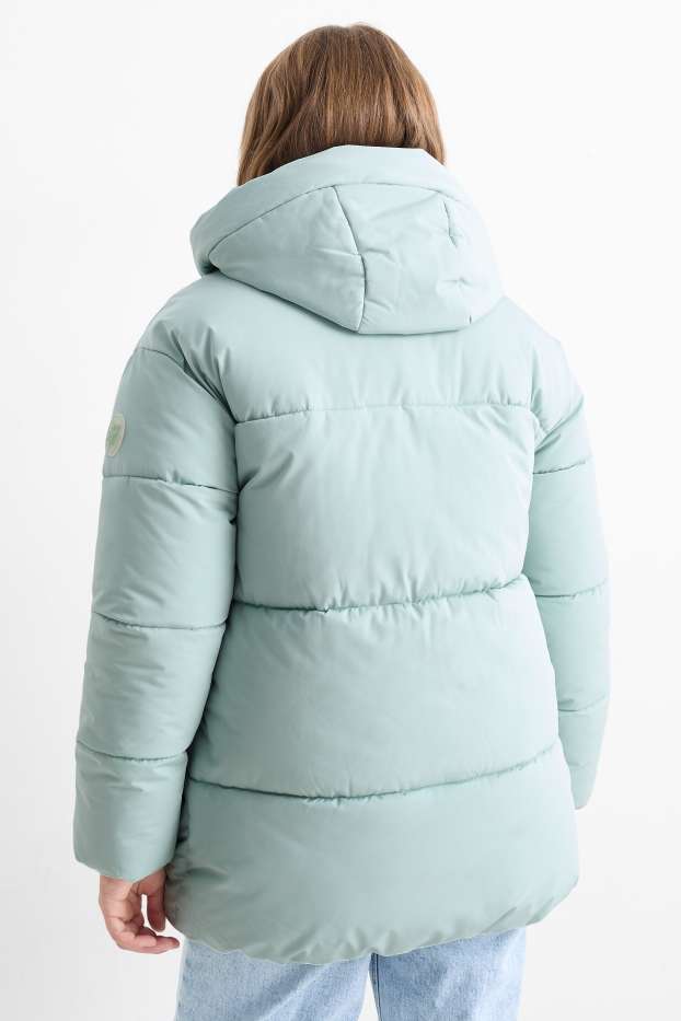Kinder Mädchen - Steppjacke mit Kapuze - mintgrün
