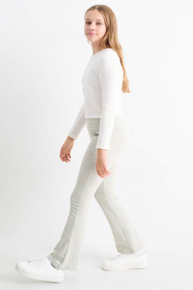 Enfants filles - Lot de 2 - San Diego - leggings chauds flared - gris
