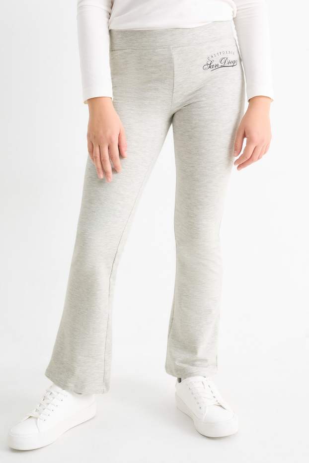 Enfants filles - Lot de 2 - San Diego - leggings chauds flared - gris