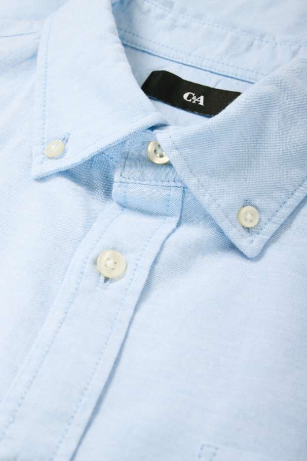 Men - Shirt - regular fit - button-down collar - light blue