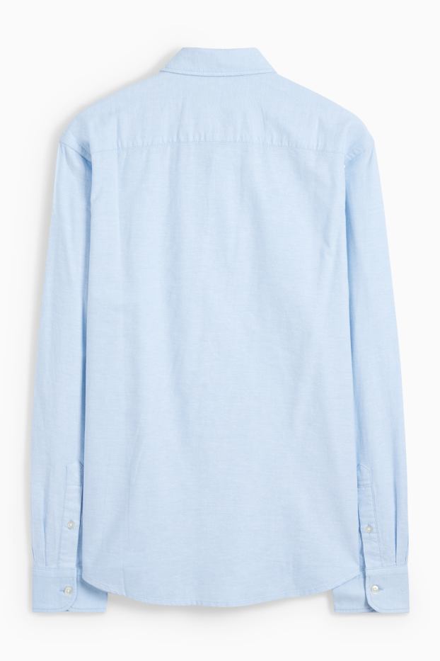 Men - Shirt - regular fit - button-down collar - light blue