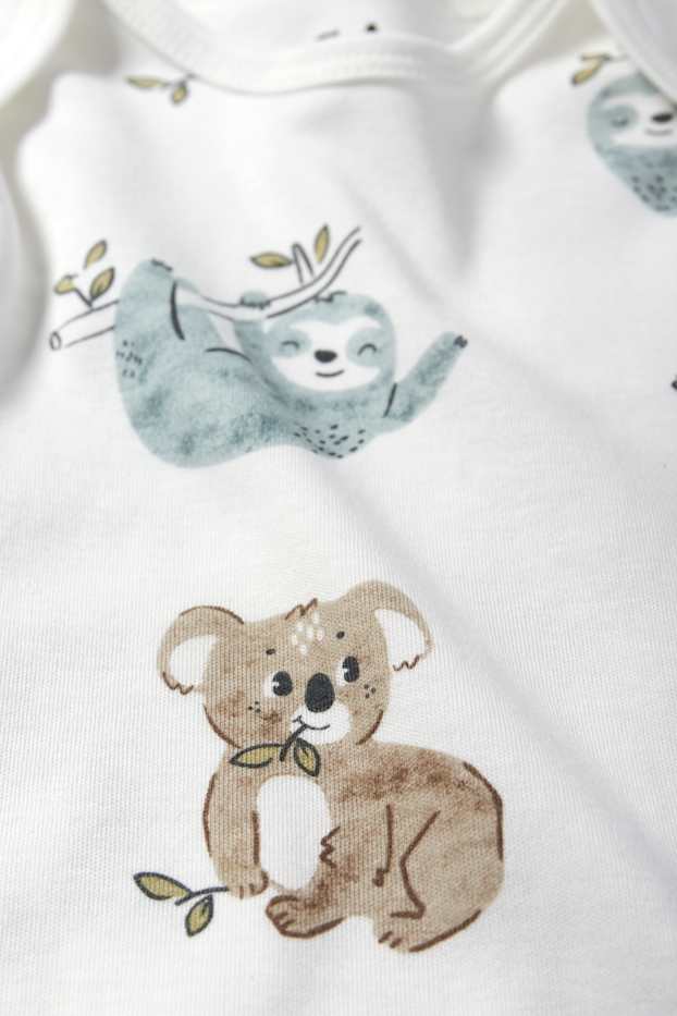 Baby Jungen - Multipack 3er - Faultier und Koala - Baby-Body - blau