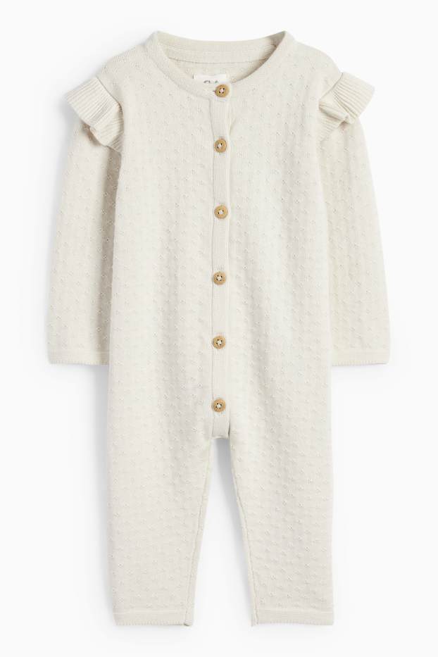Neonate - Tutina in maglia per neonati - beige
