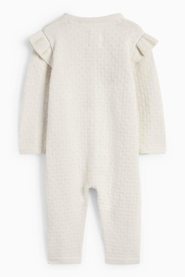 Neonate - Tutina in maglia per neonati - beige