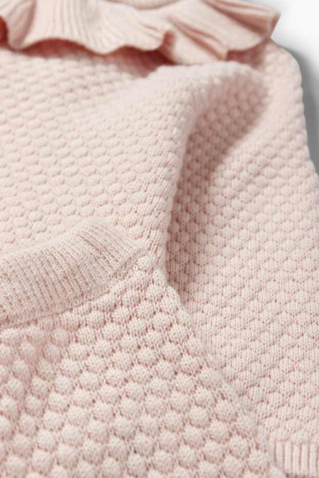 Baby Mädchen - Baby-Outfit - 2 teilig - strukturiert - rosa