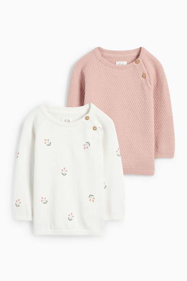 Neonate - Confezione da 2 - maglione per neonate - bianco