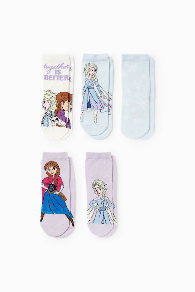 Children Girls - Multipack of 5 - Frozen - socks with motif - light blue