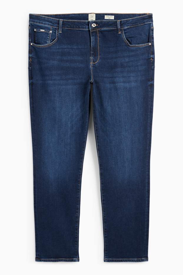Women - Slim jeans - mid-rise waist - push-up effect - LYCRA® - denim-dark blue