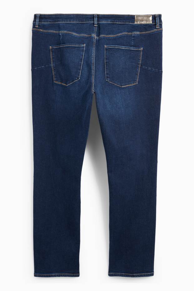 Women - Slim jeans - mid-rise waist - push-up effect - LYCRA® - denim-dark blue