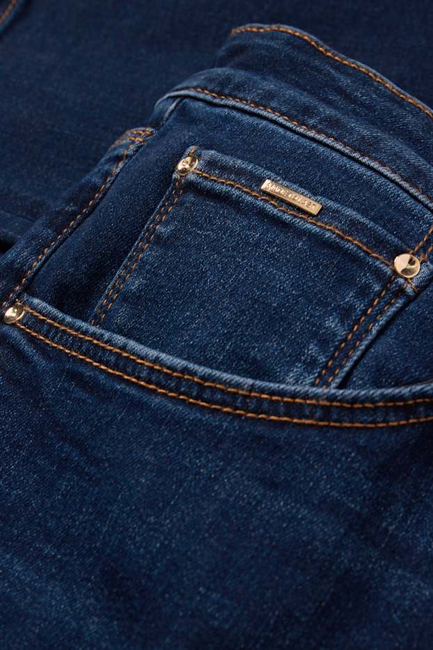 Women - Slim jeans - mid-rise waist - push-up effect - LYCRA® - denim-dark blue