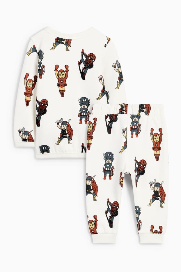 Baby: jongens - Marvel - baby-outfit - 2-delig - crème wit