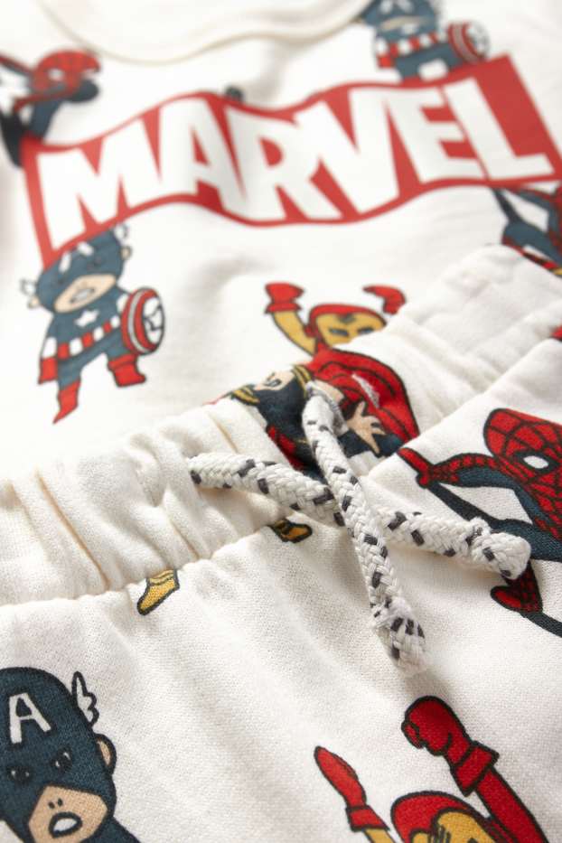 Baby: jongens - Marvel - baby-outfit - 2-delig - crème wit