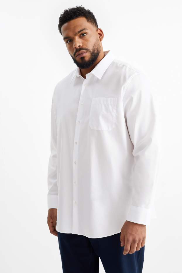 Herren - Hemd - Regular Fit - bügelleicht - weiß