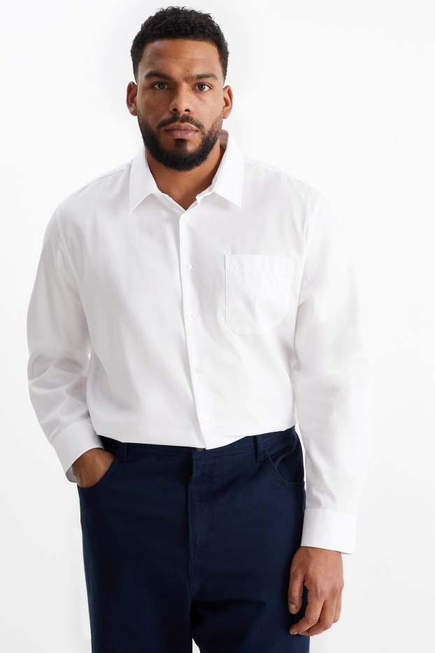 Herren - Hemd - Regular Fit - bügelleicht - weiß