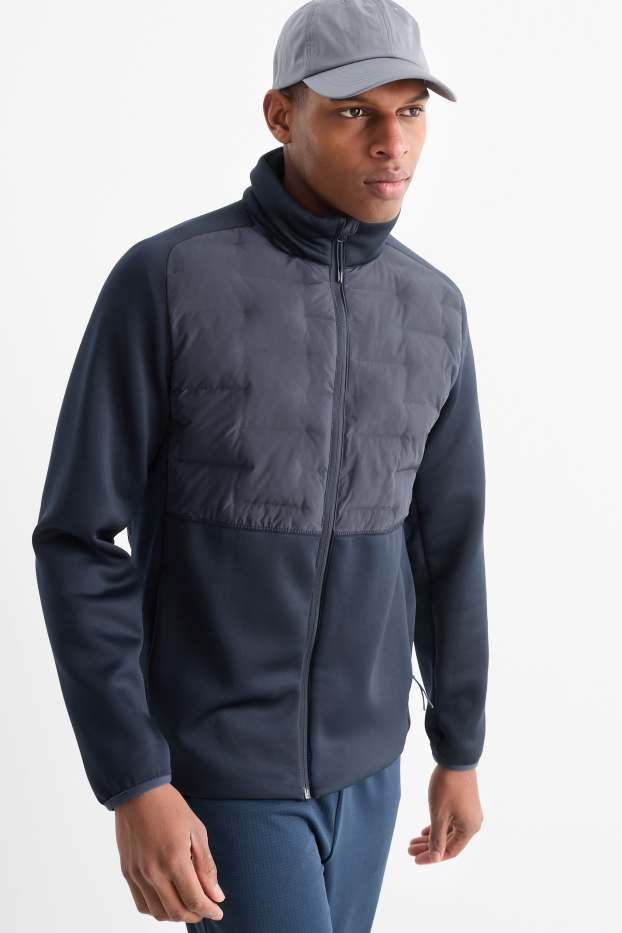 Heren - Thermovest met capuchon - met stiksels - donkerblauw