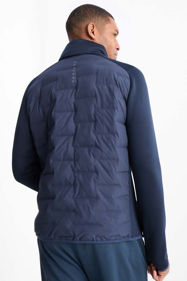 Heren - Thermovest met capuchon - met stiksels - donkerblauw
