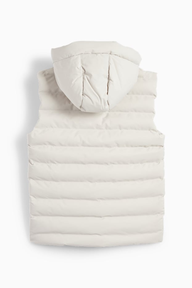Bambini - Gilet trapuntato con cappuccio - impermeabile - grigio