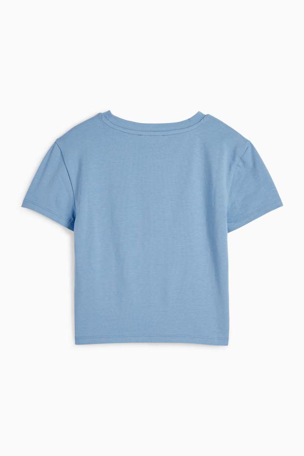 Dames - Kort T-shirt - blauw