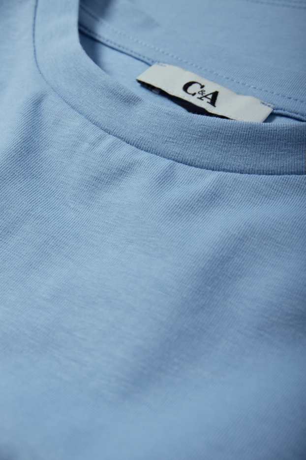 Dames - Kort T-shirt - blauw