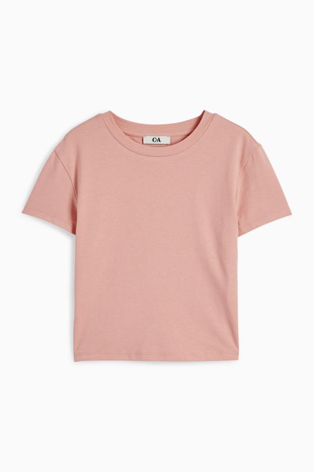 Dames - Kort T-shirt - roze