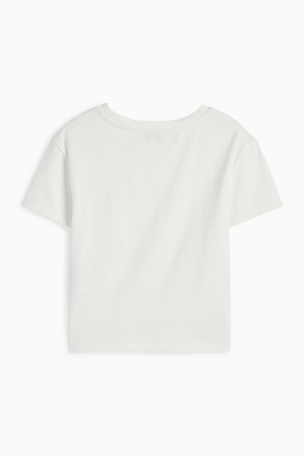 Women - Cropped T-shirt - cremewhite