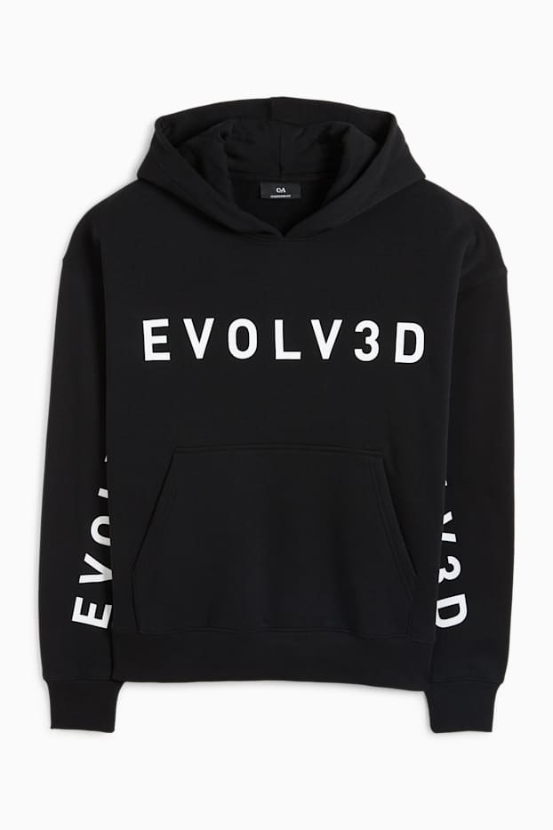 Hommes - Sweat à capuche oversize - noir