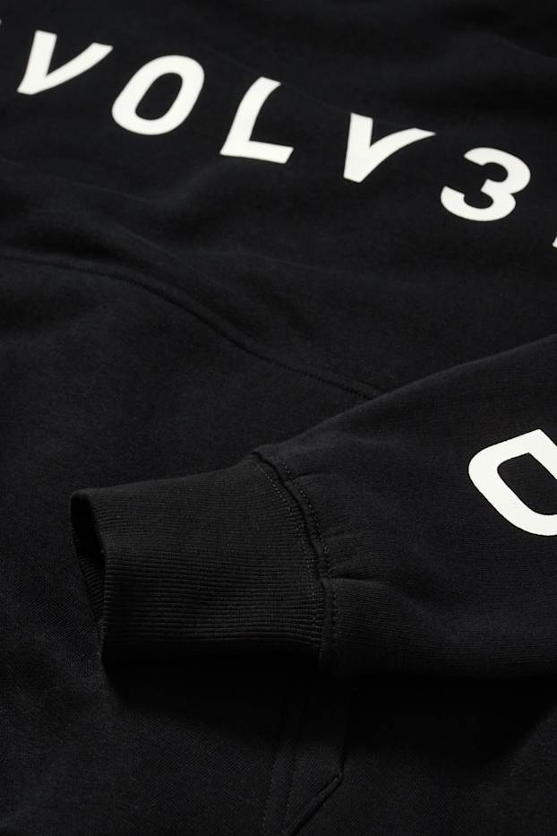 Hommes - Sweat à capuche oversize - noir