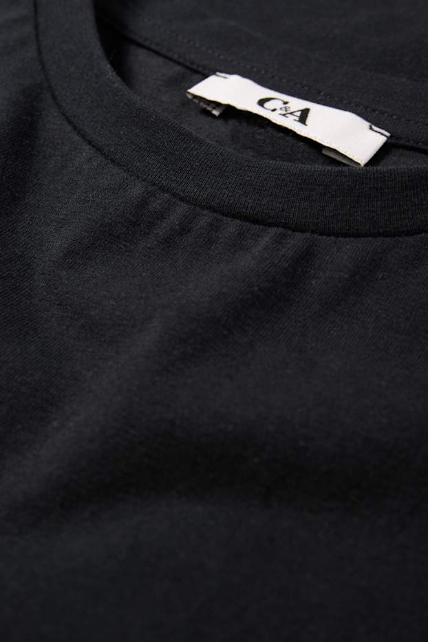Dames - Kort T-shirt - zwart
