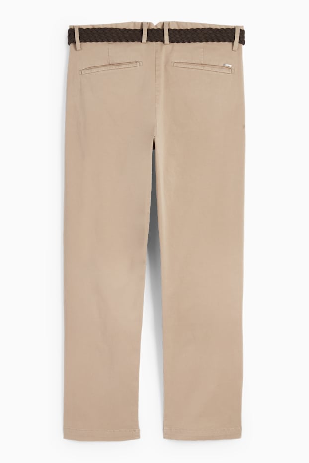 Hommes - Chino avec ceinture - regular fit - beige