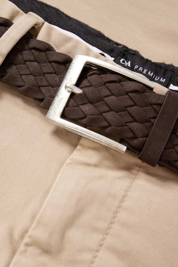 Hommes - Chino avec ceinture - regular fit - beige