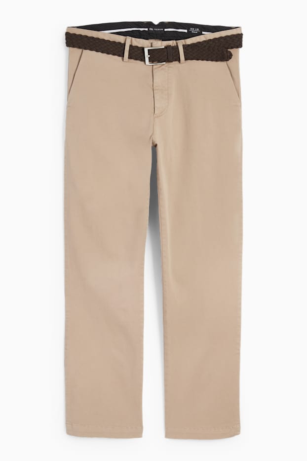 Hommes - Chino avec ceinture - regular fit - beige