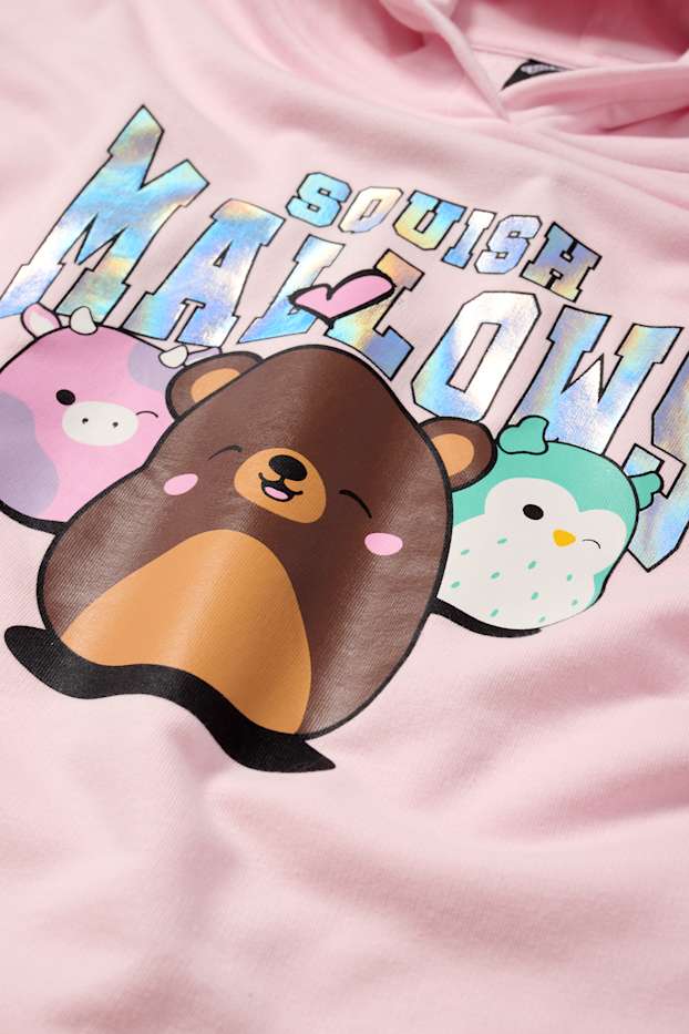Enfants filles - Squishmallows - sweat à capuche - rose