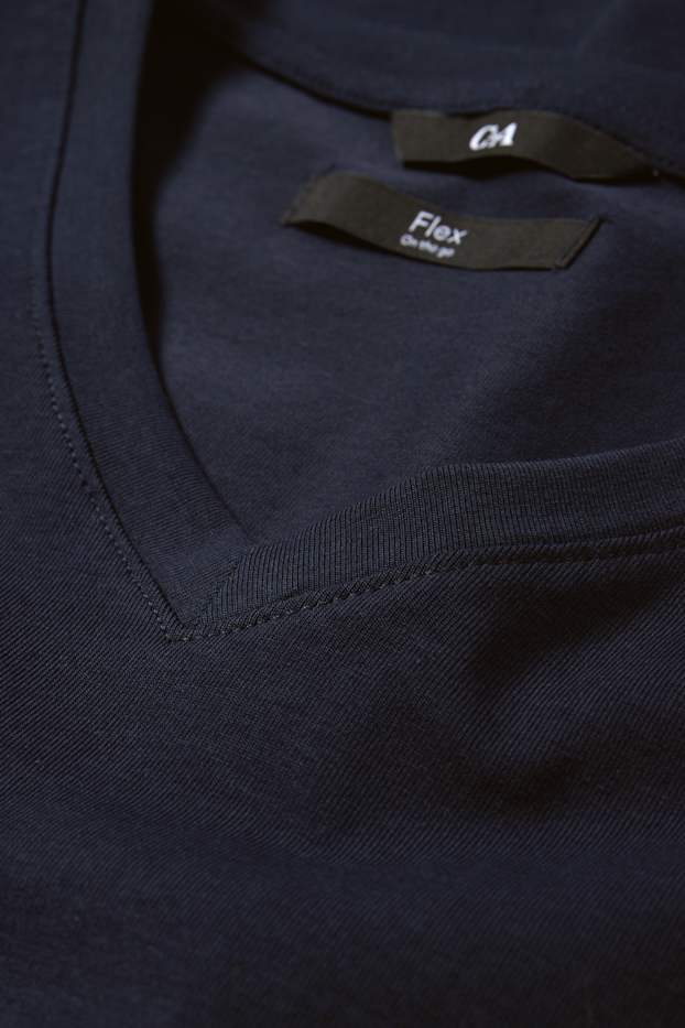 Men - T-shirt - slim fit - Flex - dark blue