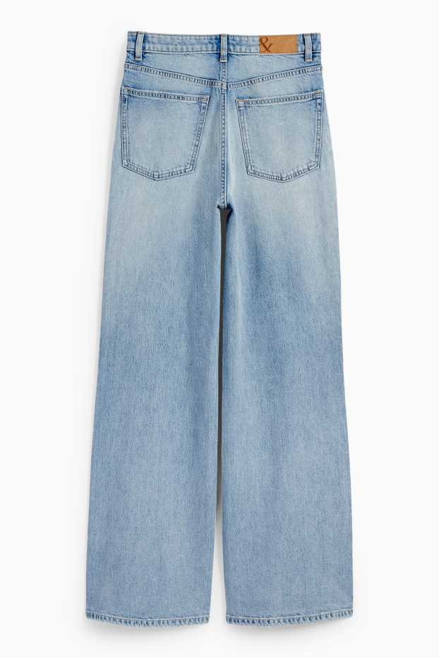 Femmes - Wide leg jean - high waist - jean bleu clair
