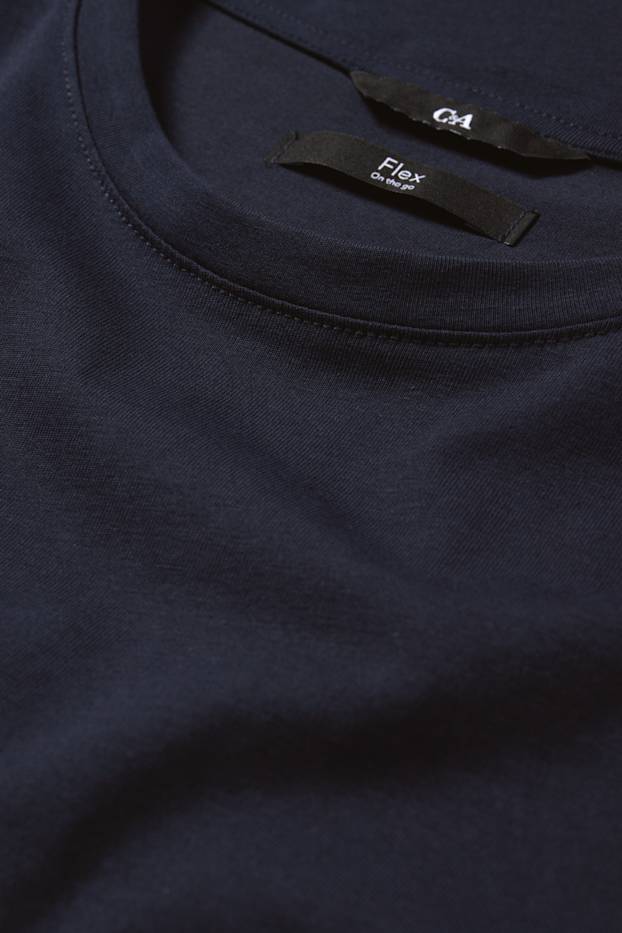 Men - T-shirt - slim fit - Flex - dark blue