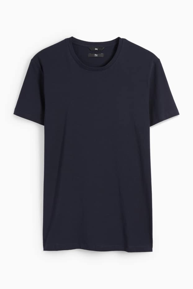 Men - T-shirt - slim fit - Flex - dark blue