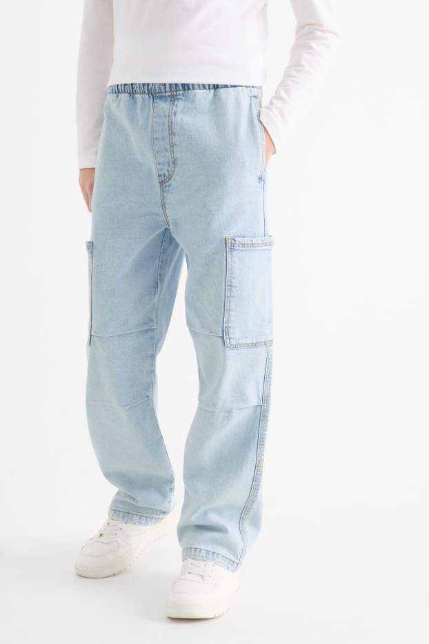Copii - Băieți - Cargo jeans - denim-albastru deschis