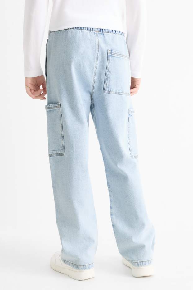 Copii - Băieți - Cargo jeans - denim-albastru deschis
