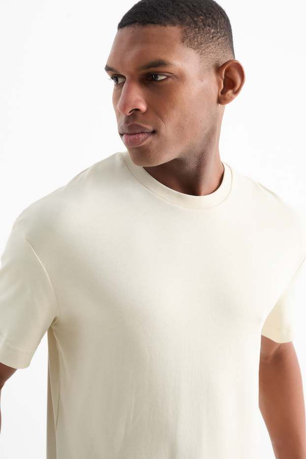 Men - T-shirt - light beige