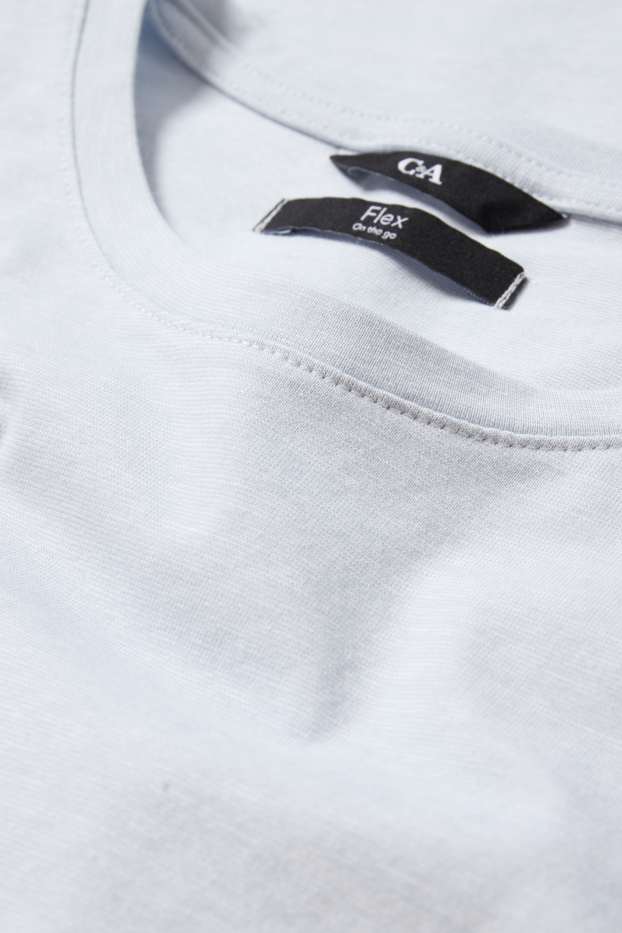 Heren - T-shirt - slim fit - Flex - lichtblauw
