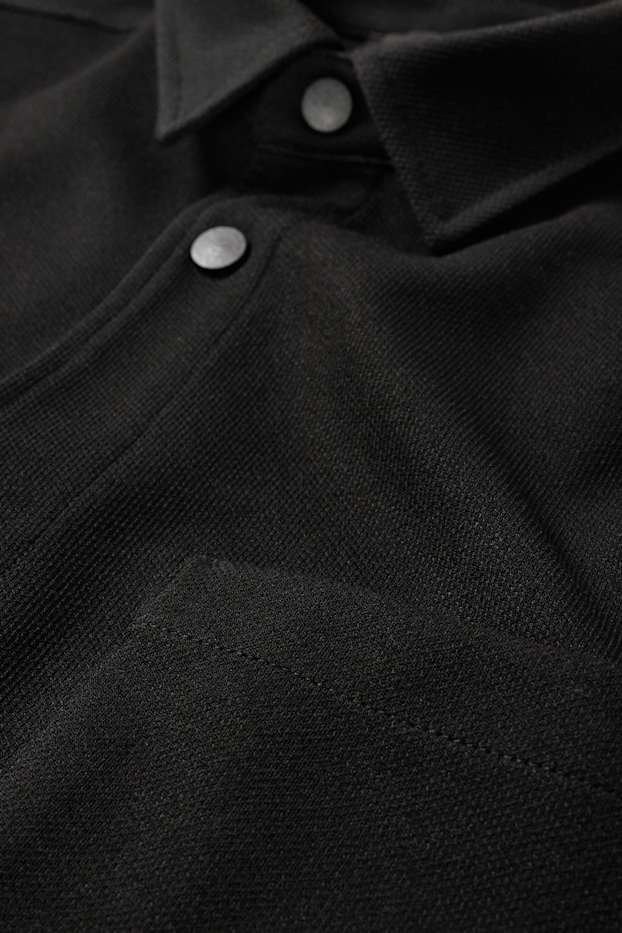 Herren - Hemdjacke - Relaxed Fit - Kent - strukturiert - schwarz