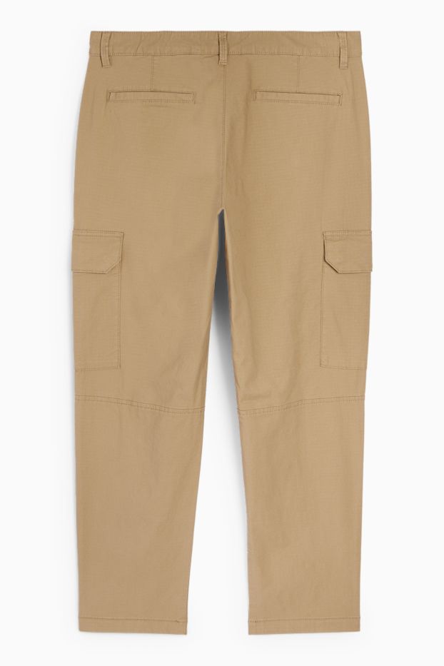 Hommes - Pantalon cargo - texturé - marron clair