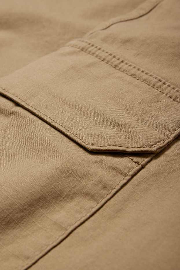 Hommes - Pantalon cargo - texturé - marron clair