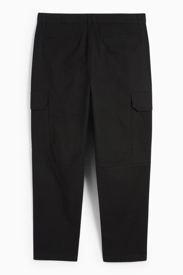 Hommes - Pantalon cargo - texturé - noir