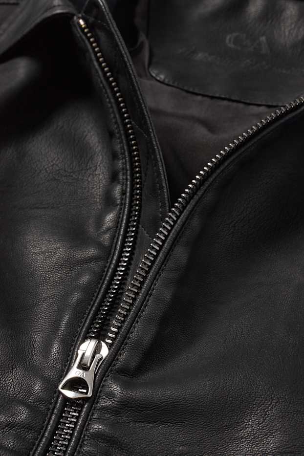Uomo - Giacca stile motociclista - similpelle - nero