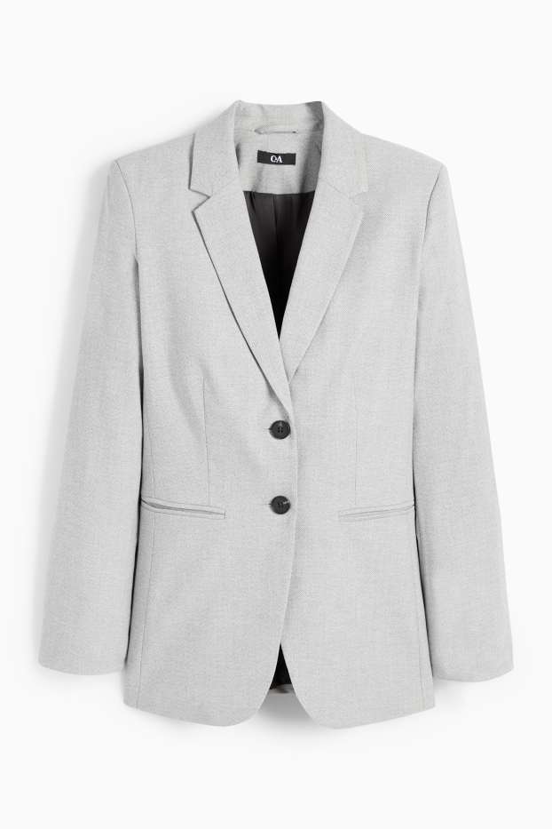 Femmes - Blazer de bureau - regular fit - gris clair chiné