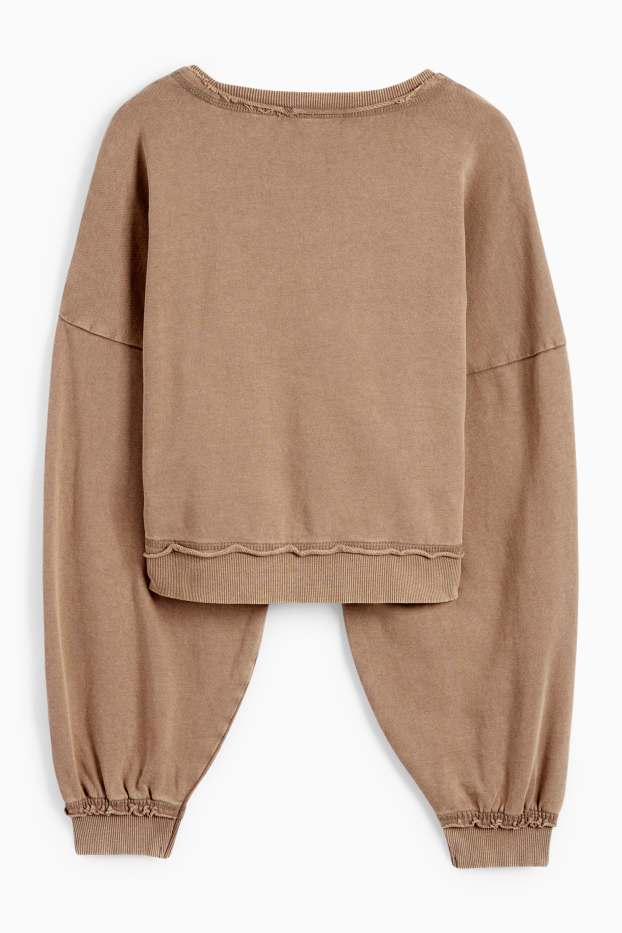 Women - Cropped sweatshirt - brown
